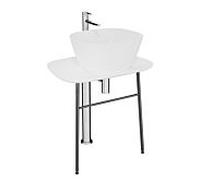 Meuble vasque VitrA Plural 64049, 68,5 x 49 x 74 cm, plat, autoportant, plateau blanc brillant
