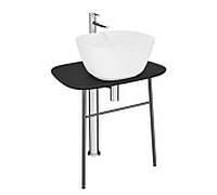 Meuble vasque VitrA Plural 64051 68,5 x 49 x 74 cm, plat, autoportant, plateau noir mat