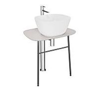 Meuble vasque VitrA Plural 64052, 68,5 x 49 x 74 cm, plat, autoportant, plateau taupe mat