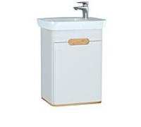 Meuble vasque VitrA Sento 60777 50 x 37 x 66,5 cm, blanc mat, décor, avec vasque, charnière de porte à droite