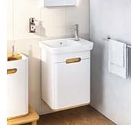 Meuble vasque VitrA Sento 60779 50 x 37 x 66,5 cm, blanc mat, décor, avec vasque, charnière de porte à gauche