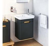 Meuble vasque VitrA Sento 60803 50 x 37 x 66,5 cm, anthracite mat, décor, avec vasque, charnière de porte à gauche