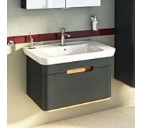 Vitra Sento Vitra match0 60819 78 x 48,5 x 50 cm, anthracite mat, décor, trou de trop-plein, trou pour robinet central