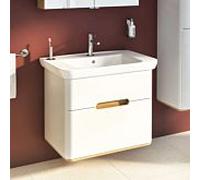 Meuble vasque VitrA Sento 60824 78 x 48,5 x 66,5 cm, blanc mat, décor, trou de trop-plein, trou de robinetterie central