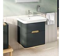 Meuble vasque VitrA Sento 60834 63 x 48,5 x 66,5 cm, anthracite mat, décor, trop-plein, trou de robinetterie au centre