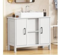 Meuble vasque YITAHOME avec 2 portes et étagère, blanc