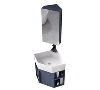 Meuble Vasquue Suspendu avec Armoire Miroir Meuble d'angle Salle de Bain Étanche, Lave Main avec Robinet pour Petits Espaces