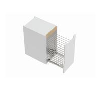 Meuble vertical de salle de bain bas avec panier à linge, Stilla 30x60x45 cm blanc brillant (STILLAA03001KOS)