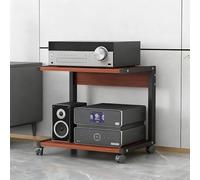 Meuble vidéo à 2 niveaux,meuble stéréo à roulettes,support audio tour à monter en rack,meuble autoportant au sol,support audio HiFi mobile pour lecteur CD DVD et console de jeux.(C,50x40x50cm)