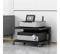 Meuble vidéo à 2 niveaux,meuble stéréo à roulettes,support audio tour à monter en rack,meuble autoportant au sol,support audio HiFi mobile pour lecteur CD DVD et console de jeux.(A,50x40x35cm)