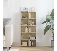 Meuble vinyle VENTE FLASH - Meuble de rangement Armoires à CD - 2 pcs Chêne sonoma 21x16x93,5 cm Aggloméré @43709688