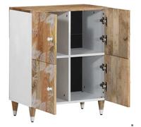 Meuble vinyle VENTE FLASH - Meuble de rangement Buffet - 60x33,5x75 cm bois de manguier massif @27126035