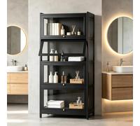 Meuble Vitrine Chambre Vitrine en Verre 180 Cm Collection Miniature,black | Vitrine en Verre Pour Collection Salon Acrylique Figurine Avec Porte Colonne Moderne Haute Chambre Voiture Grande,black