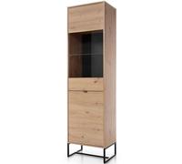 MEUBLE VITRINE MEUBLE BUFFET SALON CHÊNE NOIR 197x53x39cm AMBRE