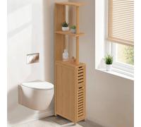 Meuble WC 2 portes bambou BEA avec étagères