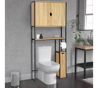 IDMarket - Meuble WC 3 en 1 avec armoires de rangement DETROIT design industriel
