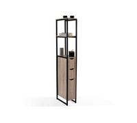 Meuble WC 3 portes DETROIT design industriel avec étagères