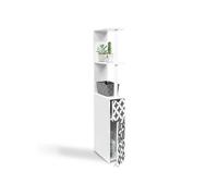 IDMARKET Meuble WC étagère WILLY 2 portes motif carreaux de ciment gris