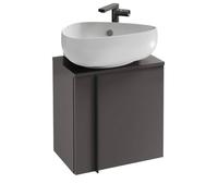Meuble WC sous vasque, Nouvelle Vague + vasque Gris anthracite, v. gauche