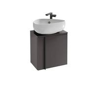 Meuble WC sous vasque, Nouvelle Vague + vasque Gris anthracite, v. gauche