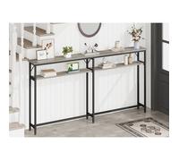 Meubled'entree，Console d'entree,Table console-180 x 23 x 100 cm-2 étages-GRIS