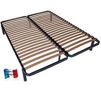 MEUBLEPRO Sommier à Lattes 2x80x200 (160x200)+Pieds
