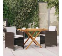 Meubles à Dîner de Jardin et Coussins 3 pcs Extérieur Multicolore vidaXL