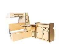 Meubles AGATHE d'aménagement en bois brut pour VOLKSWAGEN Transporter T25 (1979-1992)