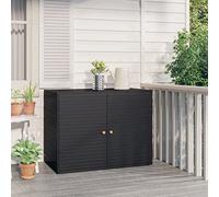 Meubles, armoires et rangement, armoires de rangement et casiers, armoire de rangement de jardin noir 100 x 55,5 x 80 cm en polyrotin