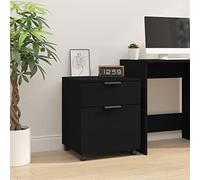 Meubles, armoires et stockage, classeur mobile avec roulettes en bois noir 45 x 38 x 54 cm