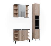 Meubles bain Aquis 3 pièces, avec armoire haute Sonoma Vicco