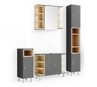 Meubles bain Aquis 4 parties Anthracite Vicco