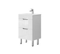Vicco Meubles Bain Clayton, Blanc, 49 cm, composé d’Un Meuble sous-lavabo et d’Un lavabo