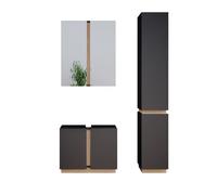 Vicco Ensemble de Meubles de Salle de Bain Gloria, Anthracite/Sonoma, 3 pièces, avec Armoire Haute