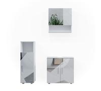 Meubles bain Irma, 3 pièces, Blanc brillant avec inserts, Vicco 39665