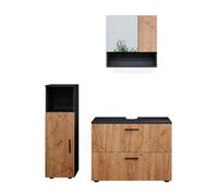 Meubles bain Irma, 3 pièces, Chêne doré/Anthracite, Vicco 38064