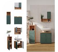 Meubles bain Irma, 3 pièces, Vert/Chêne de force doré, Vicco