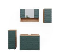 Meubles bain Irma 4 pièces Vert/Chêne doré Vicco 47201