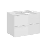 Vicco Ensemble de Meubles de Salle de Bain Izan, Blanc Haute Brillance, 2 pièces