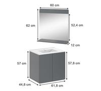 Meubles bain Izan, 2 pièces, Gris, Vicco 41605
