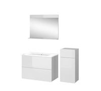 Meubles bain Izan 4 pièces avec armoire de milieu Blanc Vicco