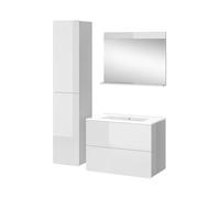 Meubles bain Izan 4 pièces avec armoire haute Blanc Vicco