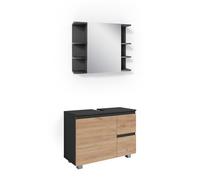 Meubles bain J-Shape, 2 parties, Gris, Vicco 38200