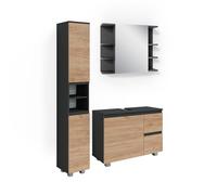 Meubles bain J-Shape, 3 parties, Gris, Vicco 38202