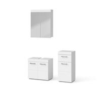 Ensemble mobilier 2 de salle de bains Meuble de salle de bains Luna blanc Vicco