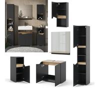 Meubles bain Marelle, 5 pièces, Anthracite, Vicco 47695