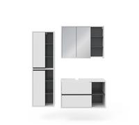 Vicco Ensemble de Meubles de Salle de Bain Viola, Blanc/Anthracite, 3 Parties