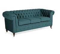 Meubles Chesterfield classiques Canapé trois places textile Canapé Design noble Vert Nouveau