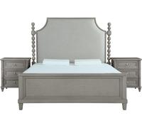Meubles classiques de campagne Chambre à coucher royale meuble 3pcs lit tables de nuit