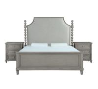 Meubles classiques de campagne Chambre à coucher royale meuble 3pcs lit tables de nuit